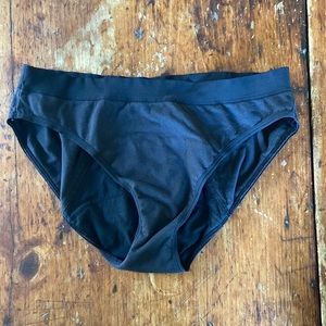 Thinx Cotton Bikini Period Underwear, Black, Size Large